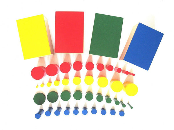 PinkMontessori Montessori materials - Knobless Cylinders (Set of 4 ...