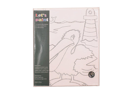 Pelican Canvas - Acrylic Painting Set with Brushes Kids Craft – Pink  Montessori