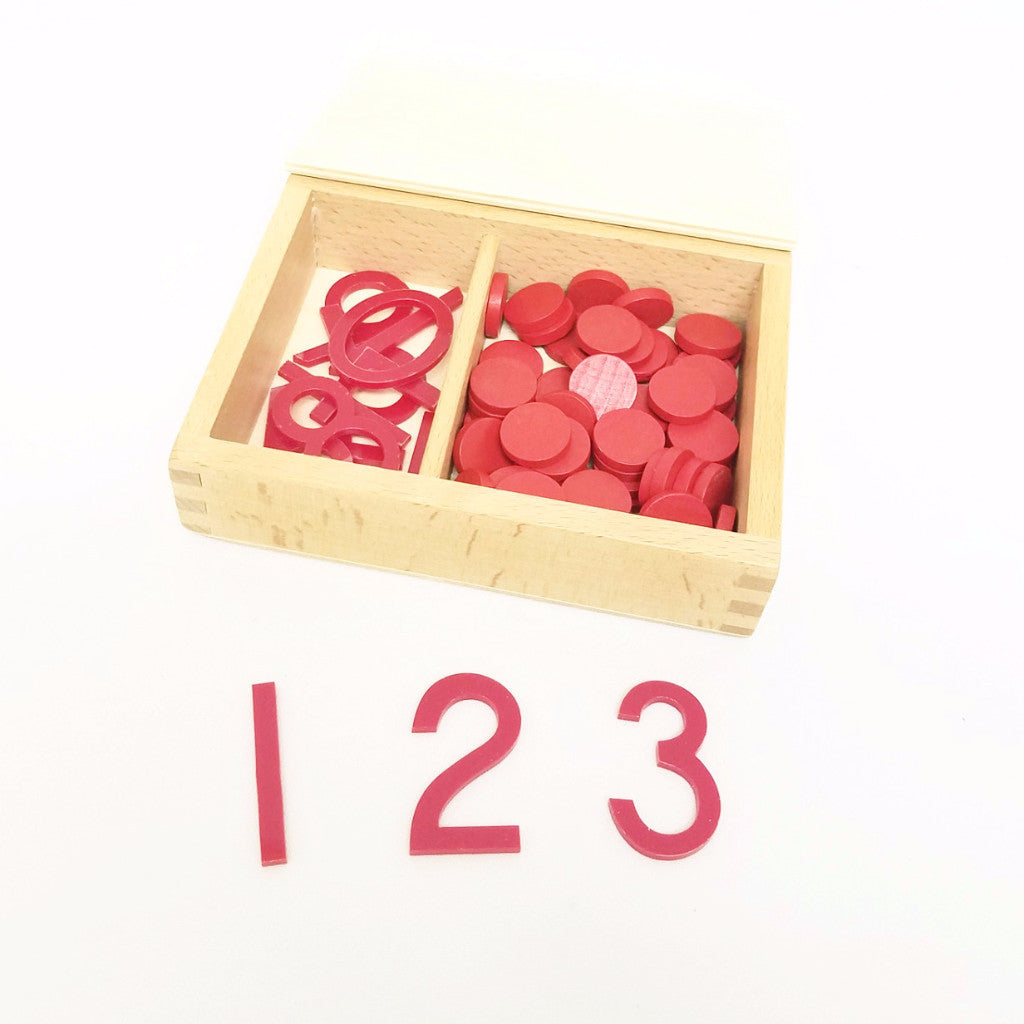 PinkMontesori Cut-Out Numerals & Counters - Pink Montessori Montessori Material for sale @ pinkmontessori.com