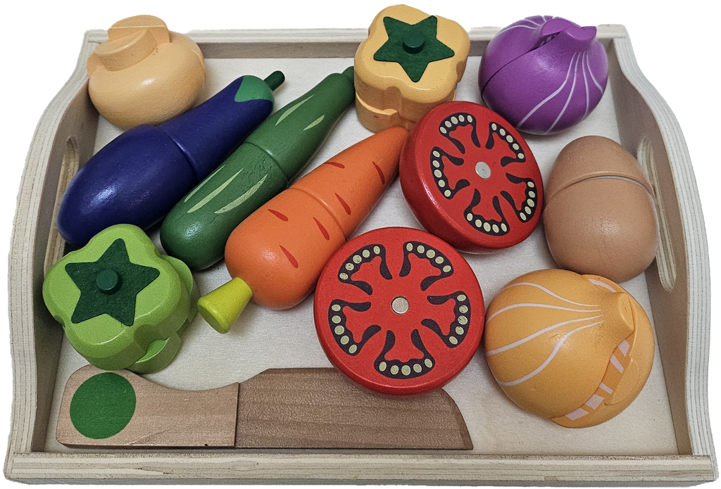 Kitchen Play- Vegetable Set with Knife & Tray