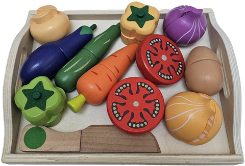 Kitchen Play- Vegetable Set with Knife & Tray