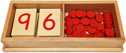 Number Cards and Counters Red