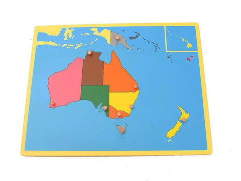 PinkMontesori Small Board Map of Australia - Pink Montessori Montessori Material for sale @ pinkmontessori.com