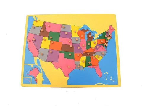 PinkMontesori Small Board Map of USA - Pink Montessori Montessori Material for sale @ pinkmontessori.com