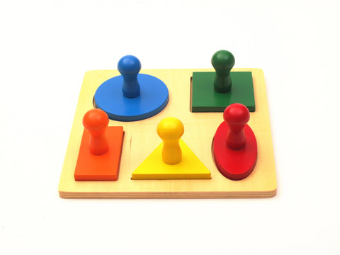 Geometric Shape Peg Board with Large Knobs