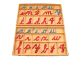 PinkMontesori Large Movable Alphabets ( Cursive ) with Boxes - Pink Montessori Montessori Material for sale @ pinkmontessori.com - 1