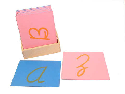 PinkMontesori Sandpaper Letters Capital Case Cursive - Pink Montessori Montessori Material for sale @ pinkmontessori.com - 1