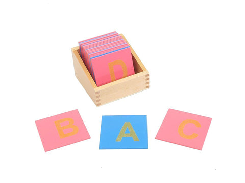 PinkMontesori Sandpaper Capital Letters on Reduced Board - Pink Montessori Montessori Material for sale @ pinkmontessori.com - 1