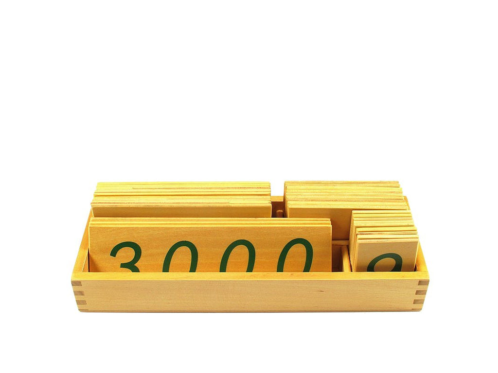 PinkMontesori Small Wooden Number Cards 1-3000 - Pink Montessori Montessori Material for sale @ pinkmontessori.com