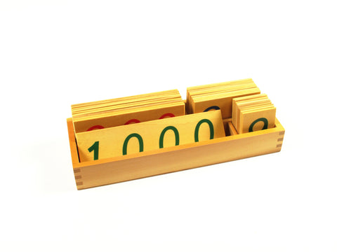 PinkMontesori Large Wooden Number Cards 1-1000 - Pink Montessori Montessori Material for sale @ pinkmontessori.com - 1