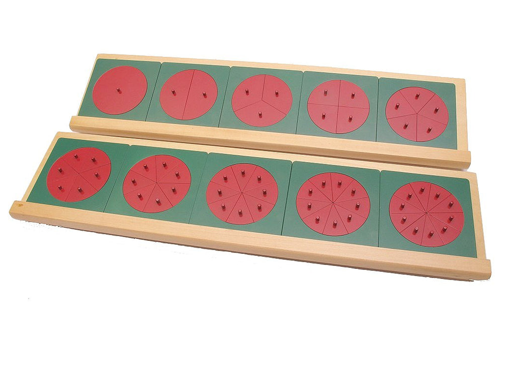 PinkMontesori Metal Fraction Circles with Stands - Pink Montessori Montessori Material for sale @ pinkmontessori.com - 1
