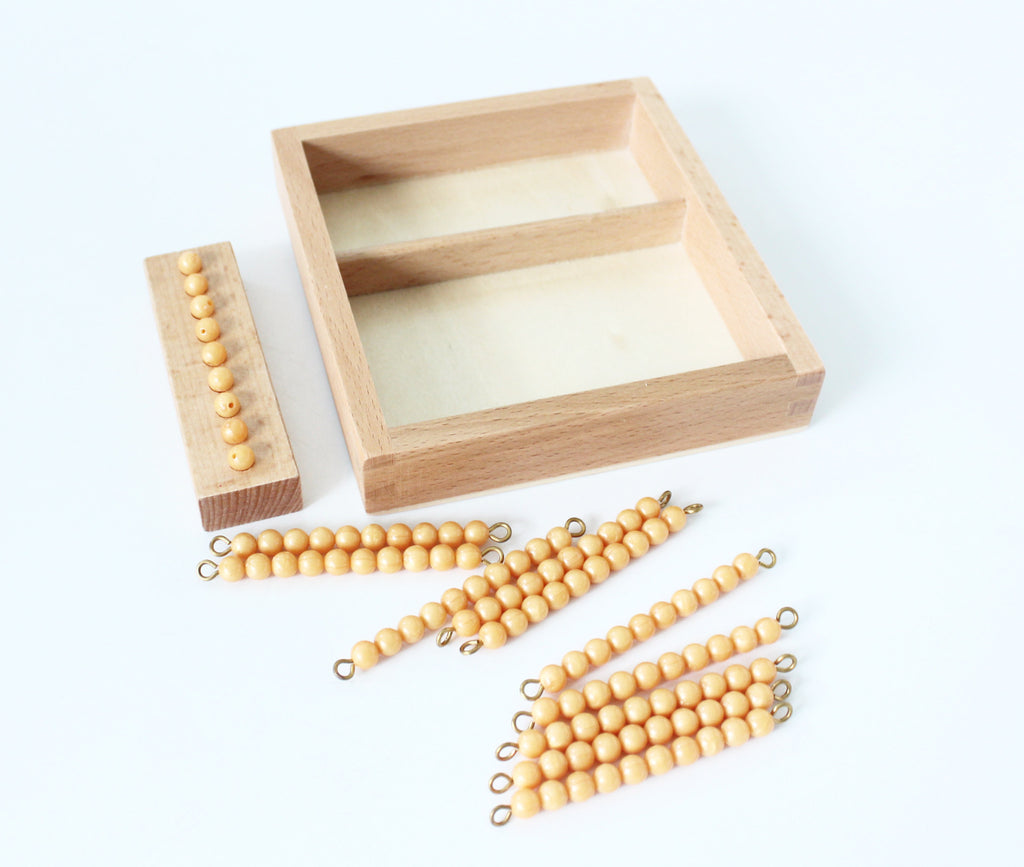 Montessori numbers bead bars with natural wooden tray – CANMOM