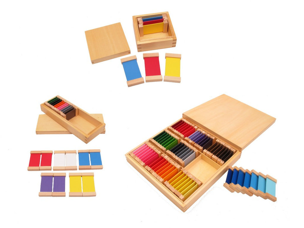 PinkMontesori Sensorial Package 2 - Color Tablets I II & III - Pink Montessori Montessori Material for sale @ pinkmontessori.com