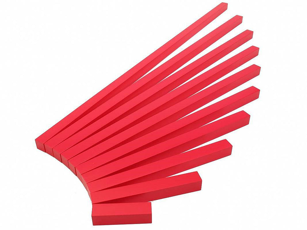 PinkMontesori Premium Long Red Rods - Pink Montessori Montessori Material for sale @ pinkmontessori.com - 1
