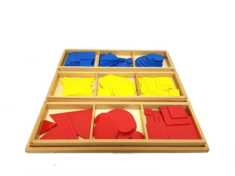 PinkMontesori Circles, Squares and Triangles in Wood - Pink Montessori Montessori Material for sale @ pinkmontessori.com - 1