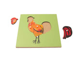 PinkMontesori Rooster Puzzle - Pink Montessori Montessori Material for sale @ pinkmontessori.com - 2