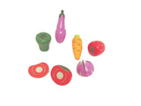Wooden Kitchen Play Food Set with Knife -Fresh Vegetable/Fruit